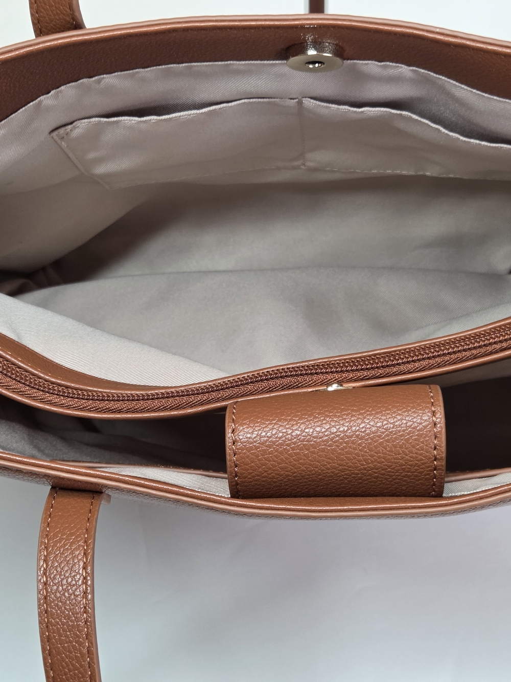 LC Lauren Conrad Cognac Brown Pebbled Tote - Picture 8 of 14